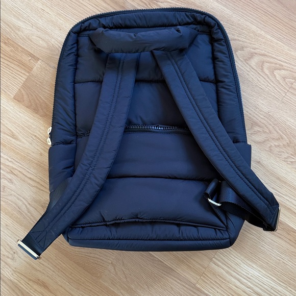 Mark & Graham Black Backpack Puffer Quilted Gold Hardware - Picture 5 of 8